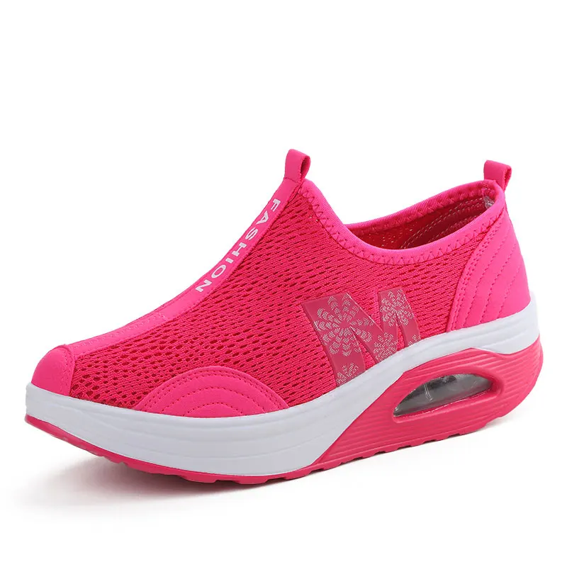 MWY/Женская здоровая обувь для фитнеса; zapatillas mujer Deportiva; дышащие кроссовки на платформе для похудения; женская спортивная обувь - Цвет: Красный