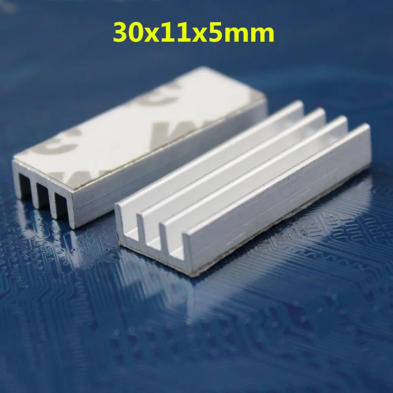 10 шт./лот 30x11x5 мм DIY CPU IC теплоотвод LED экструдированный алюминиевый радиатор