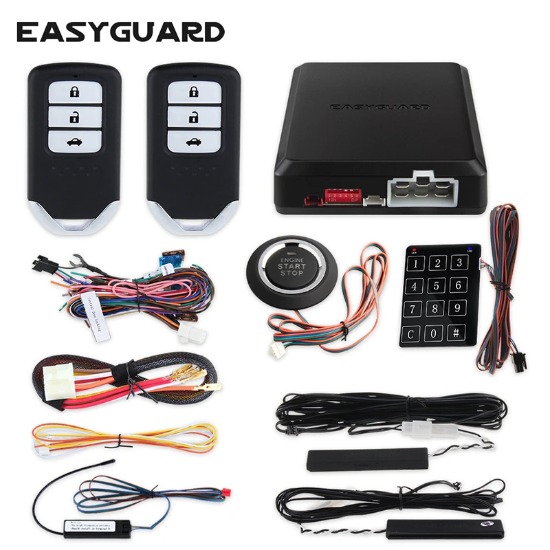 EASYGUARD умная Автомобильная сигнализация комплект PKE psssive Автозапуск системы с