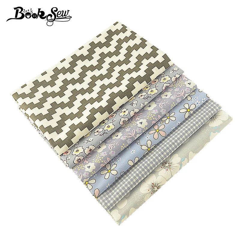 Booksew 100% хлопчатобумажная саржевая ткань с цветочным дизайном 6 шт./лот 40 см x 50