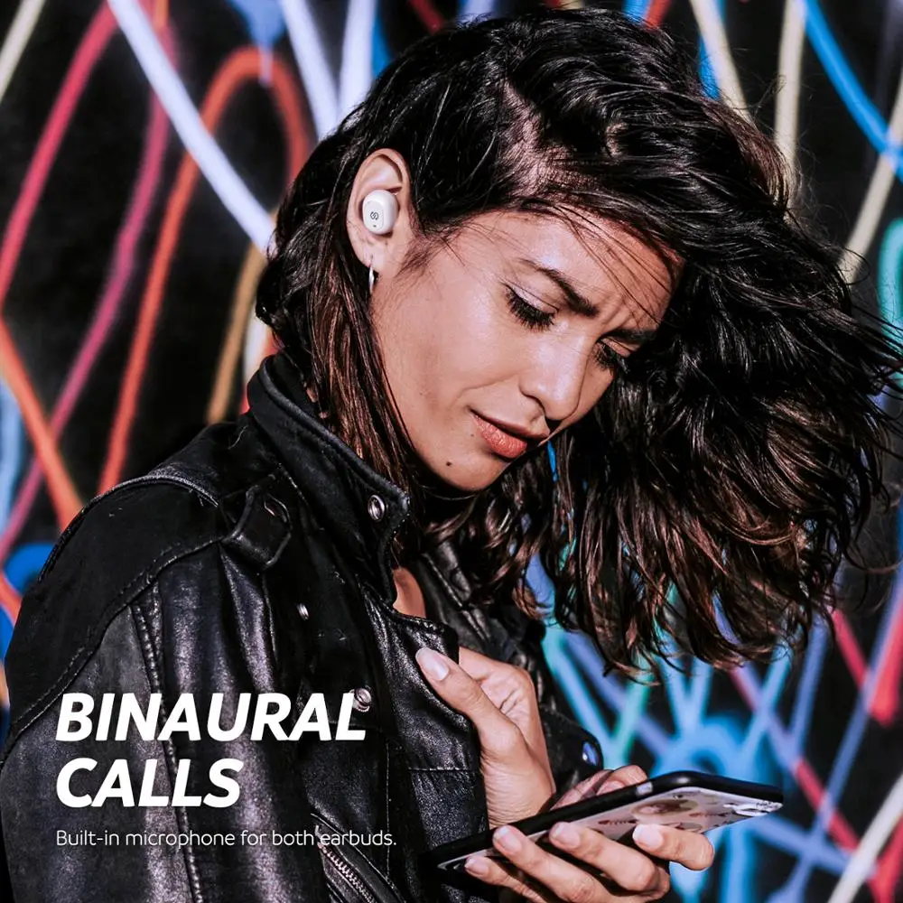 SoundPEATS True беспроводные наушники 5 0 Bluetooth в ухо стерео Беспроводная гарнитура с