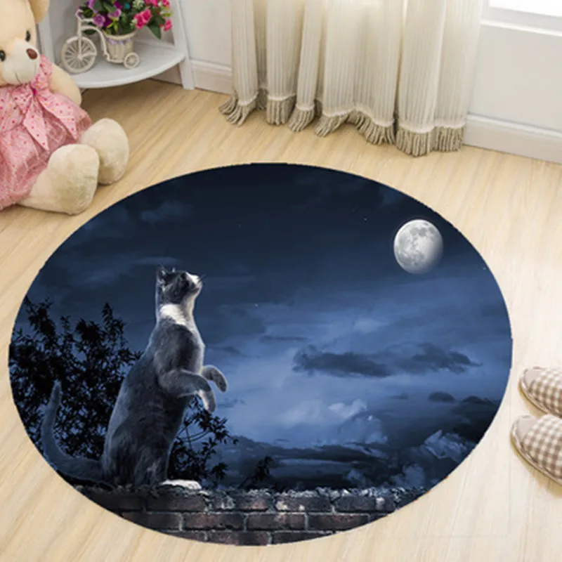 

200cm Round Carpet 3D Print Earth Planet Soft Carpets Anti-slip Rugs Kids Room Computer Chair Floor Mats rug for Home Decorate