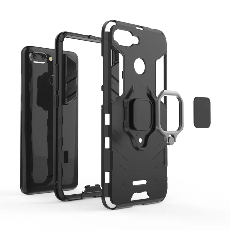 Кольцо Броня чехол для Xiaomi Redmi 6 Чехол магнитный автомобильный держатель