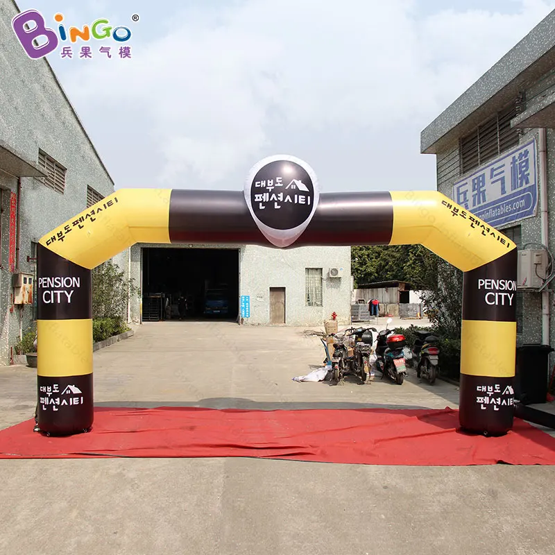 Customized 6x3 meters inflatable printing arch promotional yellow and black airblown archway with LOGO toys | Игрушки и хобби