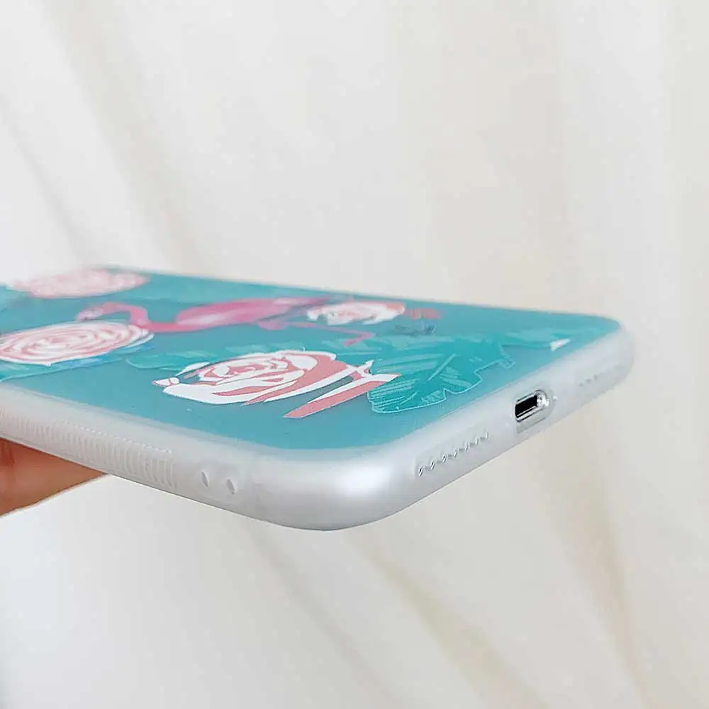 Boucho нескользящий ТПУ чехол для телефона iPhone XS MAX XR X милый мультфильм Фламинго