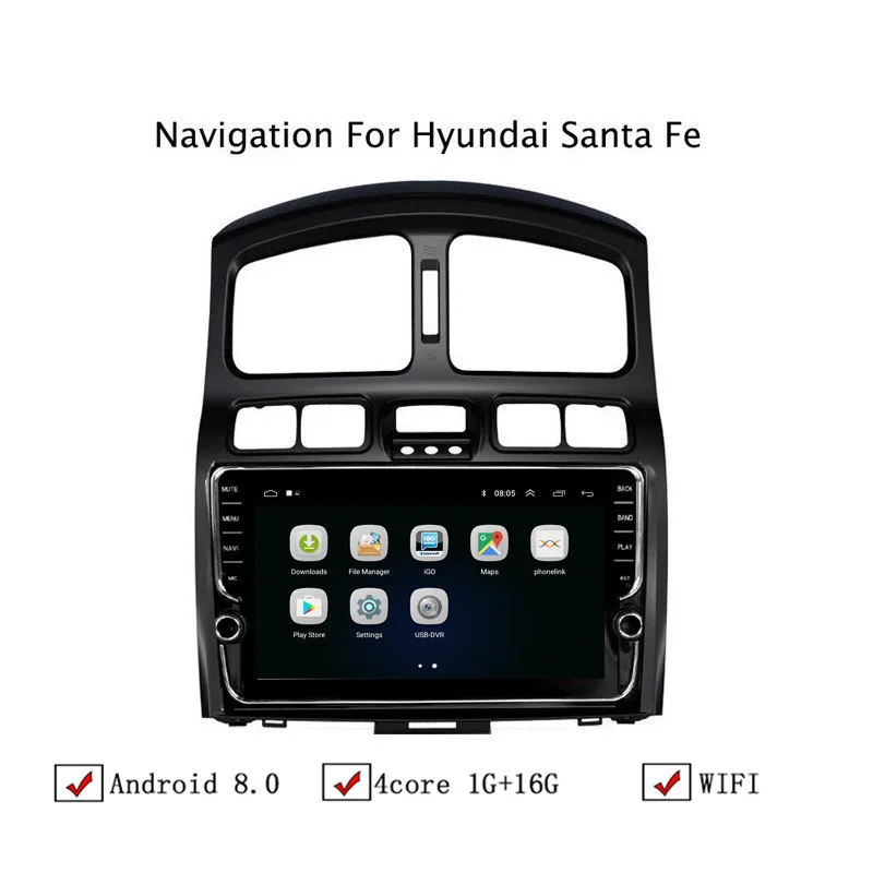 9 &quotAndroid 8 1 Автомобильный gps навигатор для hyundai Santa Fe 2006 2007 2008 2009 2010 2011-2015