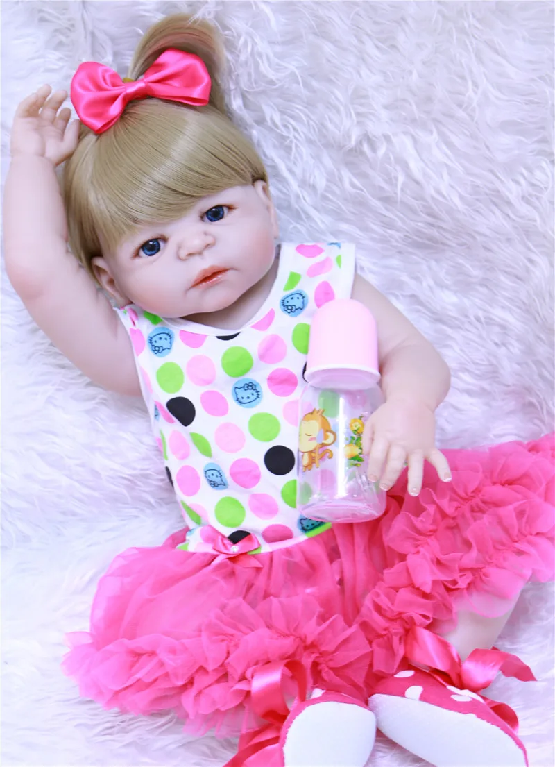 Кукла Reborn Boneca Realista 55 см силиконовая для детей подарок на день рождения|Куклы| |