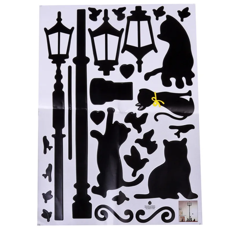 Home Decoration Cat Under Street Lamp DIY Wall Sticker Wallpaper Art Decor Mural Room Decal Adesivo De Parede Stickers PC871240 | Дом и сад
