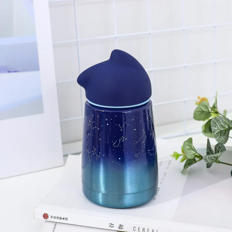 Bpa-Free дизайн животных моделирование вакуумные чашки градиентный цвет бутылочка для кошек Кофе Термос Кружки Звездная Луна Небо термос колба