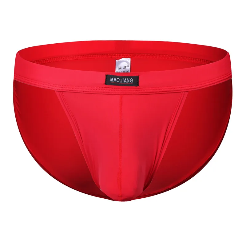 Трусы брифы мужские с заниженной талией шелковистые дышащие пикантное нижнее
