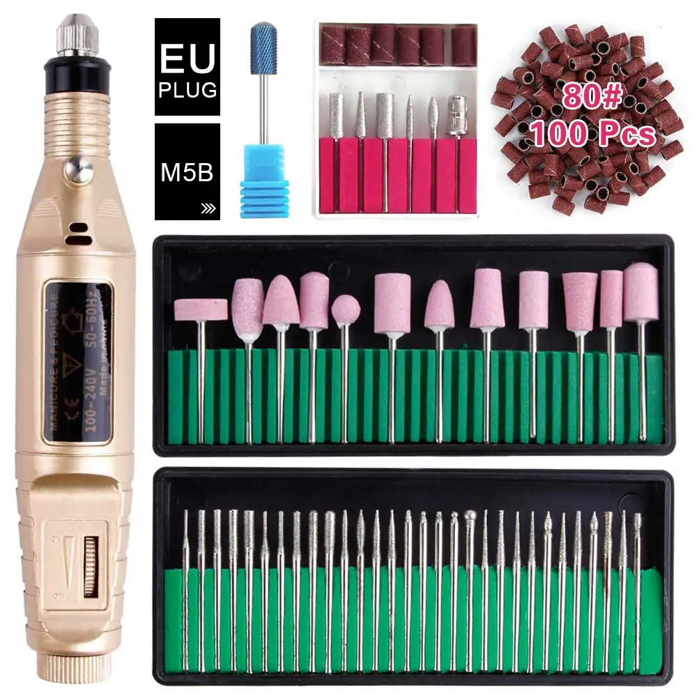 Pen Set F 80M5B EU Электрические фрезерные станки аппарат для маникюра керамика резак карбида ногтей сверла для снятия лака Diamond кутикулы резаки sim карт - Цвет: Pen Set F 80M5B EU
