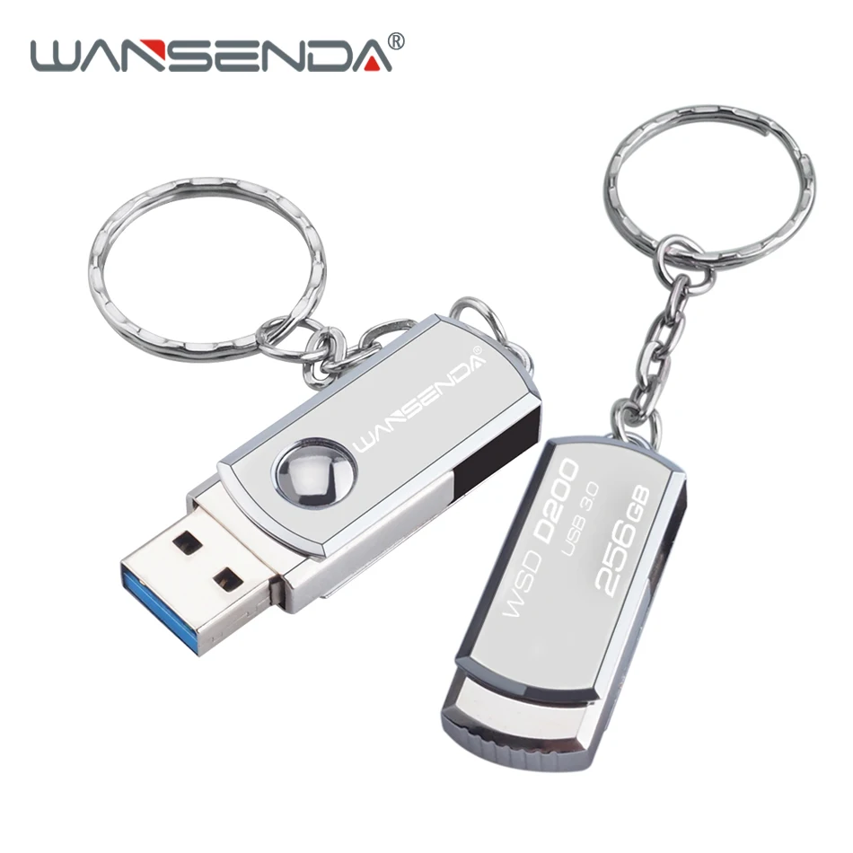 WANSENDA высокоскоростной 3 0 USB флэш-накопитель 128 ГБ из нержавеющей стали Флешка 64 32 16
