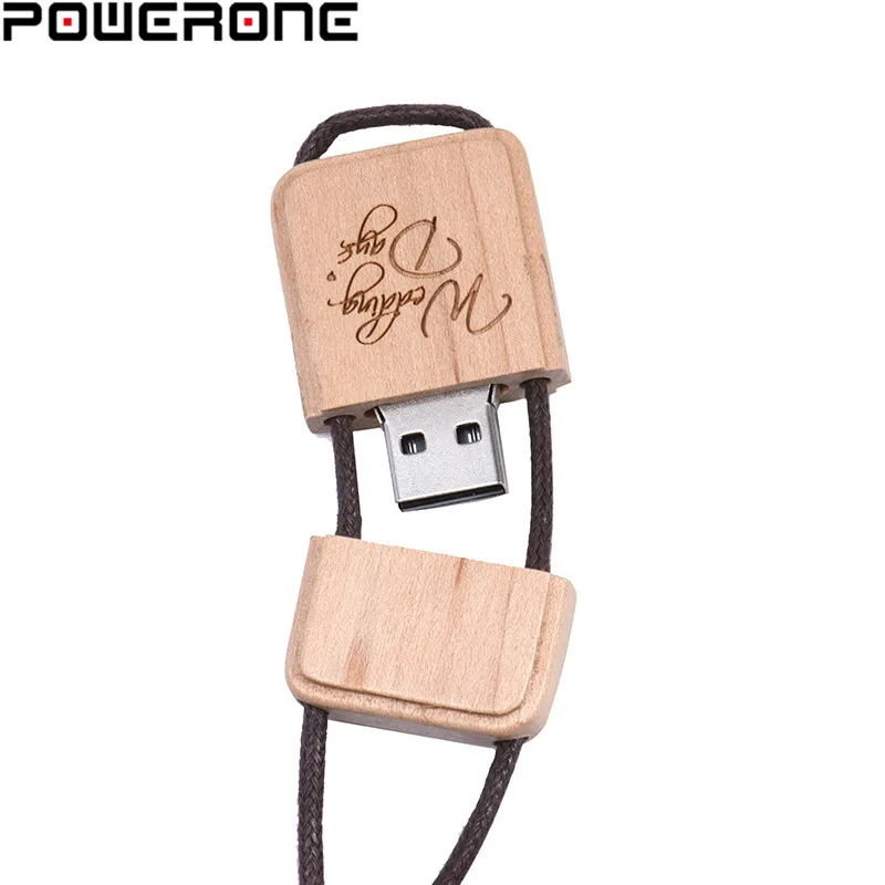 USB флеш накопитель POWERONE деревянный с веревкой 4 64 Гб|USB флэш-накопители| |