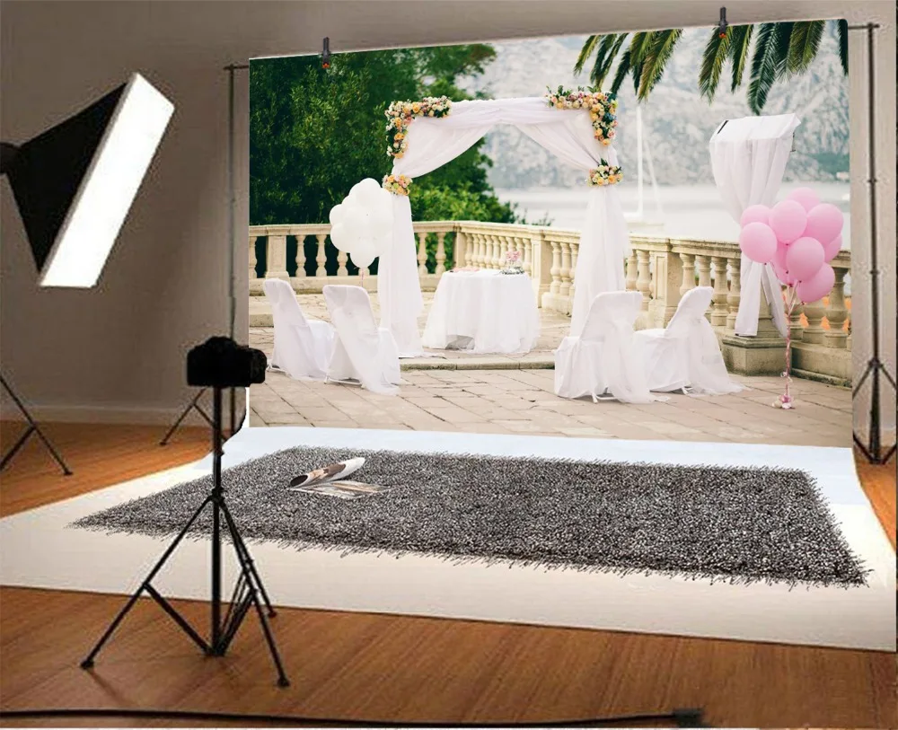 Laeacco Park Curtain Flowers Balloons Photocall Wedding Photo Backgrounds Customized Photographic Backdrops For Studio | Электроника