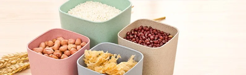 Нордическая домашняя кухня Пшеничная солома покрытая пластиковыми герметичными банами контейнер для хранения зерна Органайзер коробка кухонная емкость для хранения пищи S/L