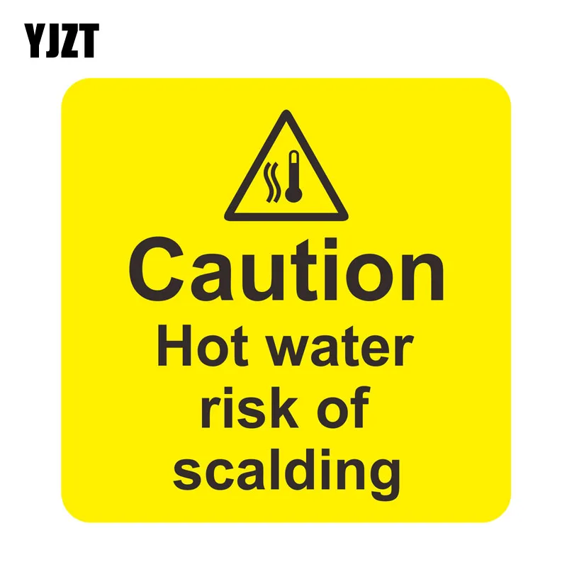 

YJZT 14.4CM*14.1CM Caution Hot Water Risk of Scalding Car Sticker Funny Decal PVC 12-0777