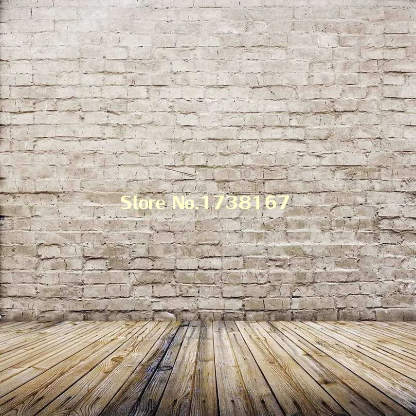 Brick Wall Photography Backdrop Vintage Wooden Floor F1409 Vinyl Or Polyester Children Background For photo studio | Электроника