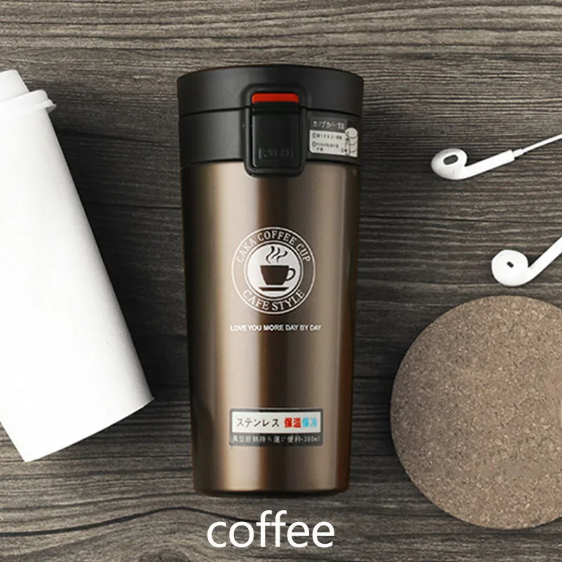 coffee Студенты поставки 290/380 мл Посуда термос 1 предмет Кофе чашки автомобиль Термальность чашки воды Кофе Нержавеющая сталь - Цвет: coffee