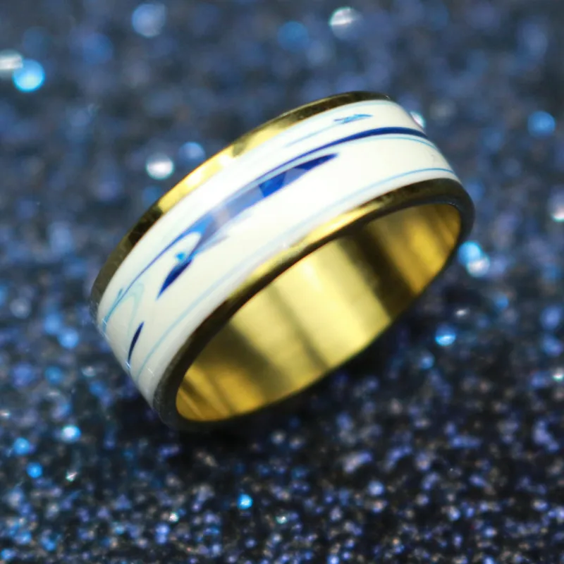 Новая мода 6 мм ширина ряд обетование Кристалл белое керамическое кольцо 316L