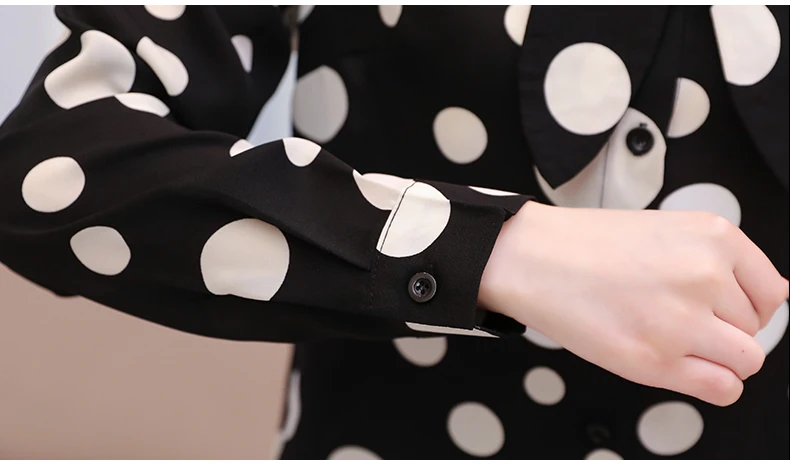 

Fashion chiffon womens tops and blouses 2019 spring bow tie women shirts chiffon long-sleeved women blouses OL clothes 1795 50