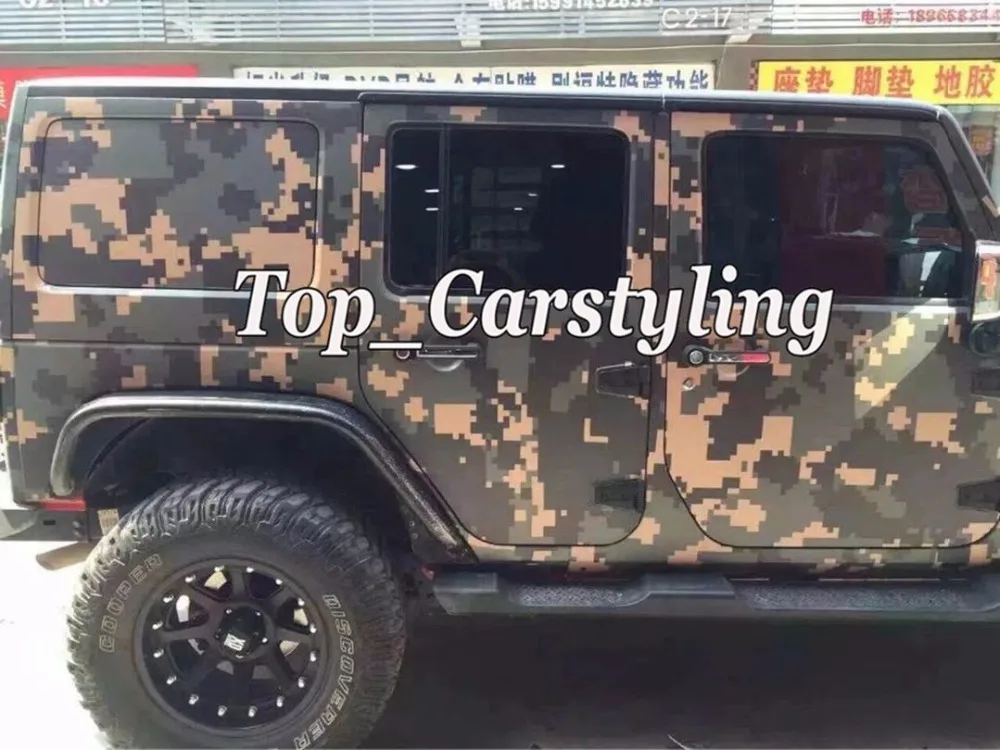1.52x30m Digital Military Camouflage Vinyl For Car wrap ARMY GREEN Camo Sticker Motorcycle Bike Vehicle Wraps Covering foil - купить по