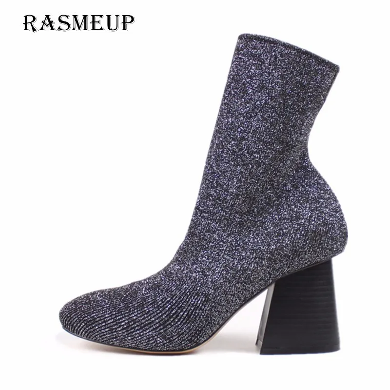 RASMEUP/женские вязаные эластичные сапоги-носки Новинка 2018 года модные женские