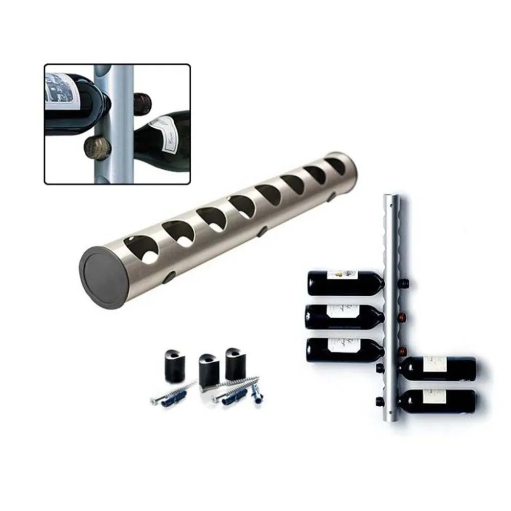 Нержавеющая сталь бар Форма дизайн настенный винный стеллаж полка для бутылок