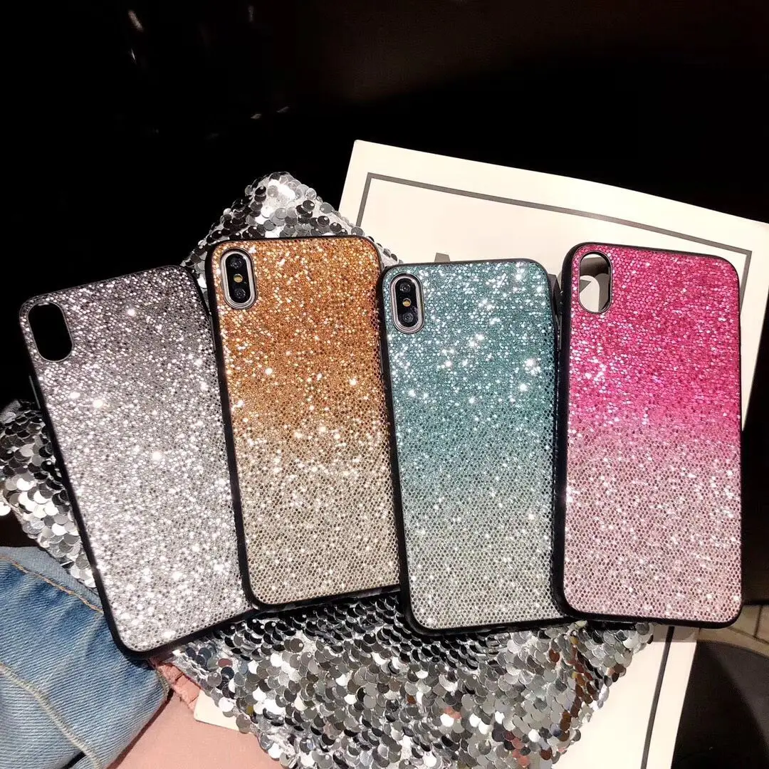 Роскошный блестящий Блестящий чехол для iphone 6 6s 7 8 plus Xs max xr Мягкий задней панели |