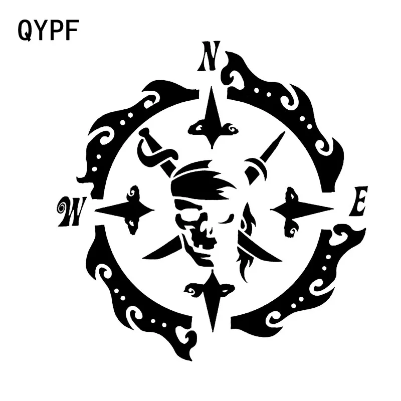 

QYPF 17*17.5CM Mysterious Skull Compass Graphic Car Sticker Vinyl High Quality Decals Decoration Motorcycle Accessories C16-0129