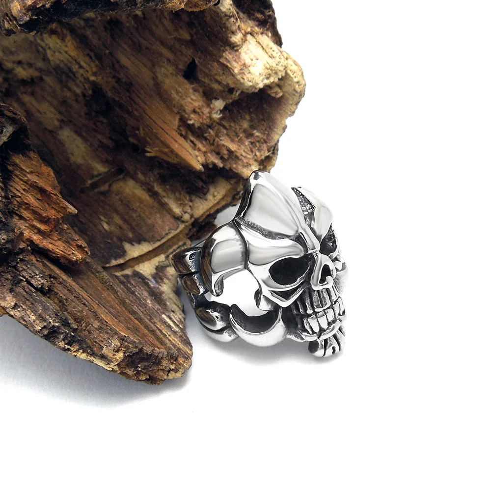 Fashion jewelry titanium steel ring The old man's skull Titanium accessories Small gifts | Украшения и аксессуары