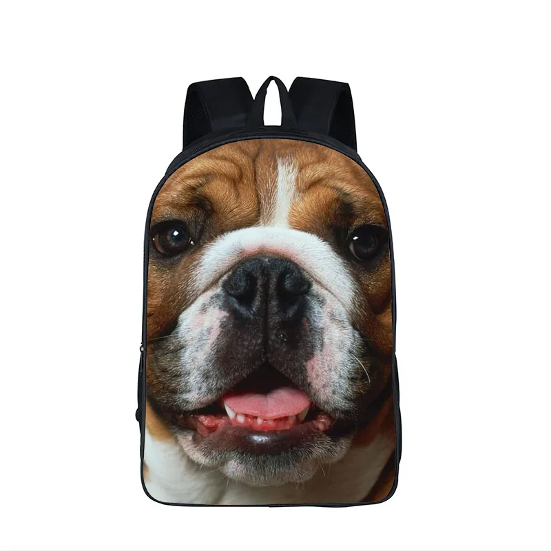 Милые животные мопса рюкзак с изображением бульдога для подростков мальчиков и