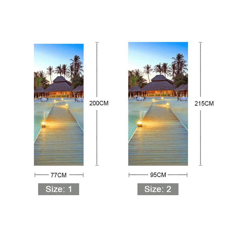 Красивый вид на море 3D фотобумага водостойкая креативная DIY Дверь Наклейка ПВХ виниловая настенная бумага для гостиной спальни украшение для двери
