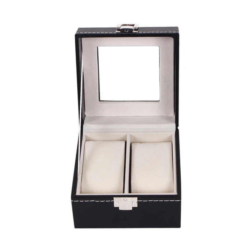 

New Luxury 2 Grid Leather Watch Box Jewelry Display Collection Storage Case Watch Organizer Box Holder reloj caixa relogio