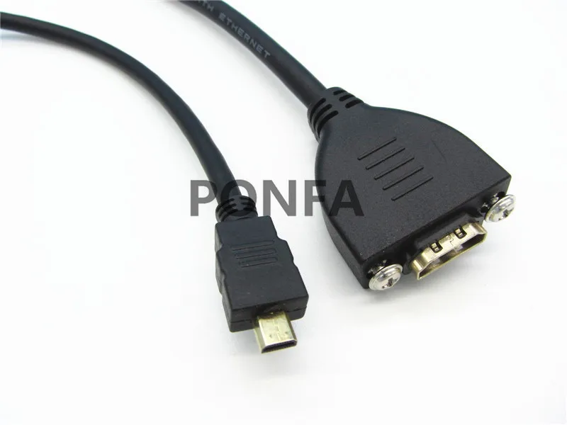 Кабель-удлинитель с разъемом Micro HDMI D типа Male-HDMI A type Female с резьбовым креплением на панель 0,5 м 1 м 1,5 м 2 фута 3 фута 5 футов