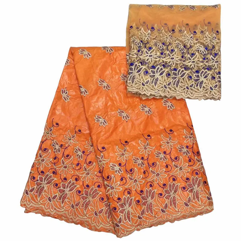 Новейшая африканская зеленая вышитая жаккардовая кружевная ткань Bazin богатая из