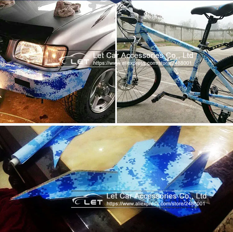 Высококачественная цифровая синяя камуфляжная виниловая пленка для автомобиля