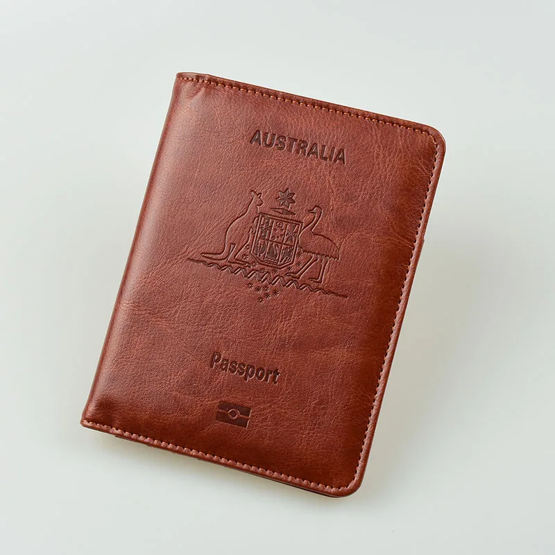 DIKEDAKU многофункциональная австралийская Женская Обложка для паспорта Rfid высокого качества PU кожаный держатель для ПАСПОРТА Путешествия Aussie чехол для паспорта - Цвет: Brown