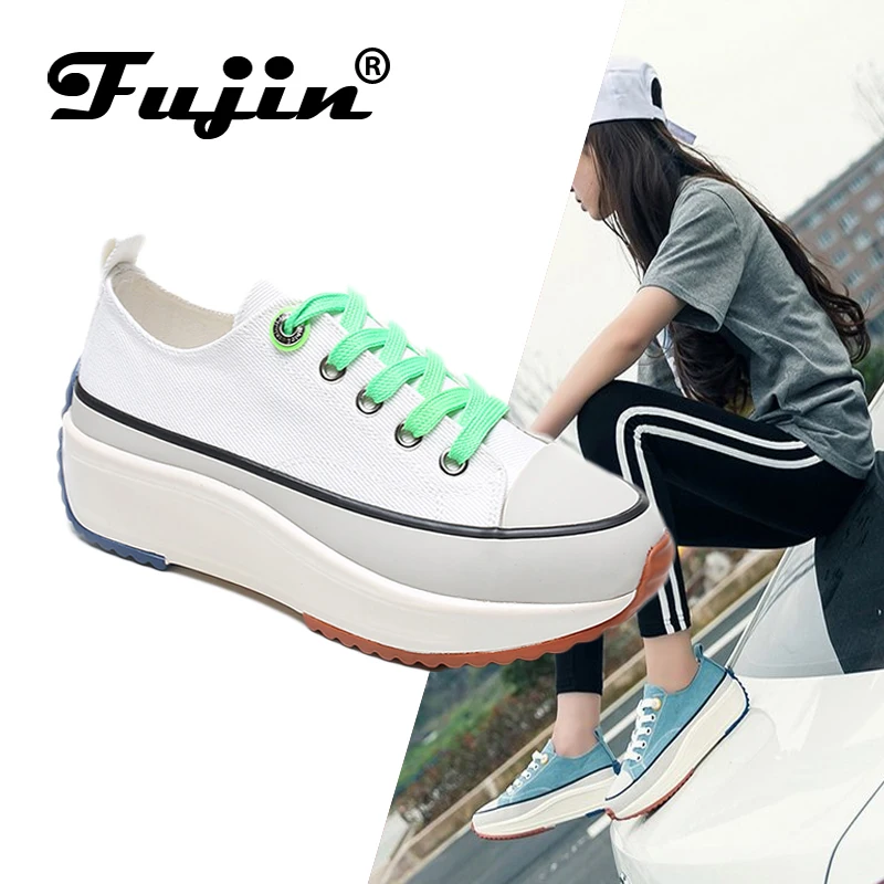 Fujin/Женская обувь на плоской подошве Сезон весна лето Шикарная парусиновая