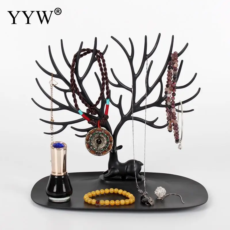 

Vintage Tree Branch Shape Stand Rack Hanger Display Jewelry Organizer Plastic Storage For Keys Chain Necklaces Earring Display