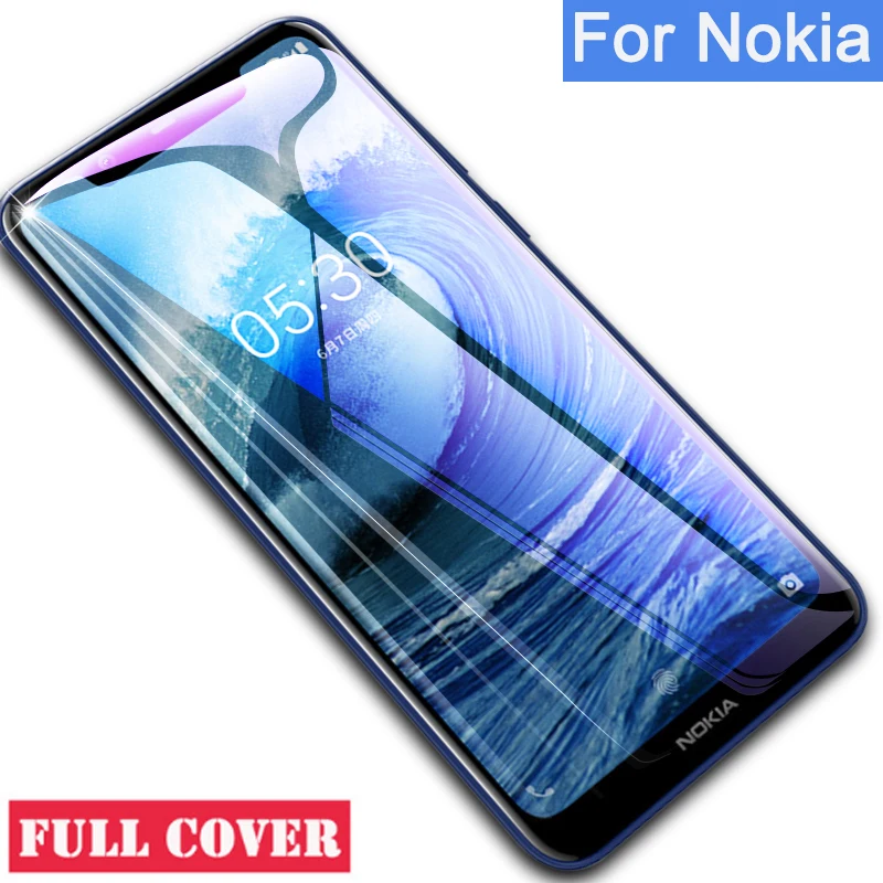 Закаленное стекло для Nokia 5 6 7 Plus 8 9 2 1 3 X5 X7 защитный стеклянный чехол с полным