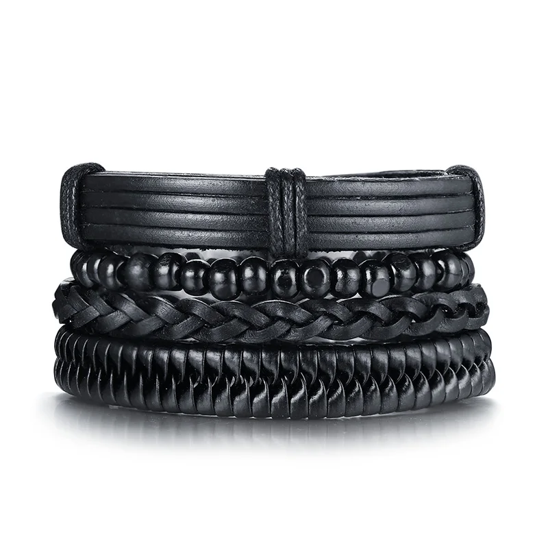 Kemstone Bohemian Wooden Beads Elastic Rope PU Alloy Multicolor Multi-layer Wrap Bracelet Jewelry Gifts For Men Women | Украшения и