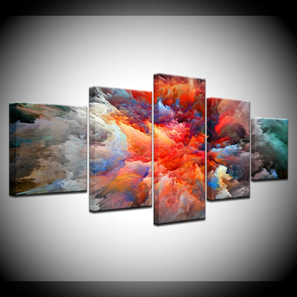 

5 Pieces Colorful Cotton Cloud Pictures Print Canvas HD Printed Painting Wall Art Pictures Modern Wall Art Frame Home Decor