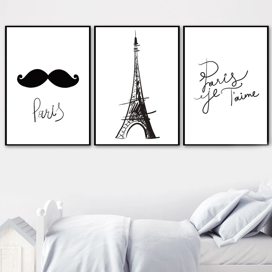 Paris Tower Ice Cream Heart Wall Art Canvas Painting Nordic Posters And Prints Cartoon Pictures For Living Room Home Decor | Дом и сад