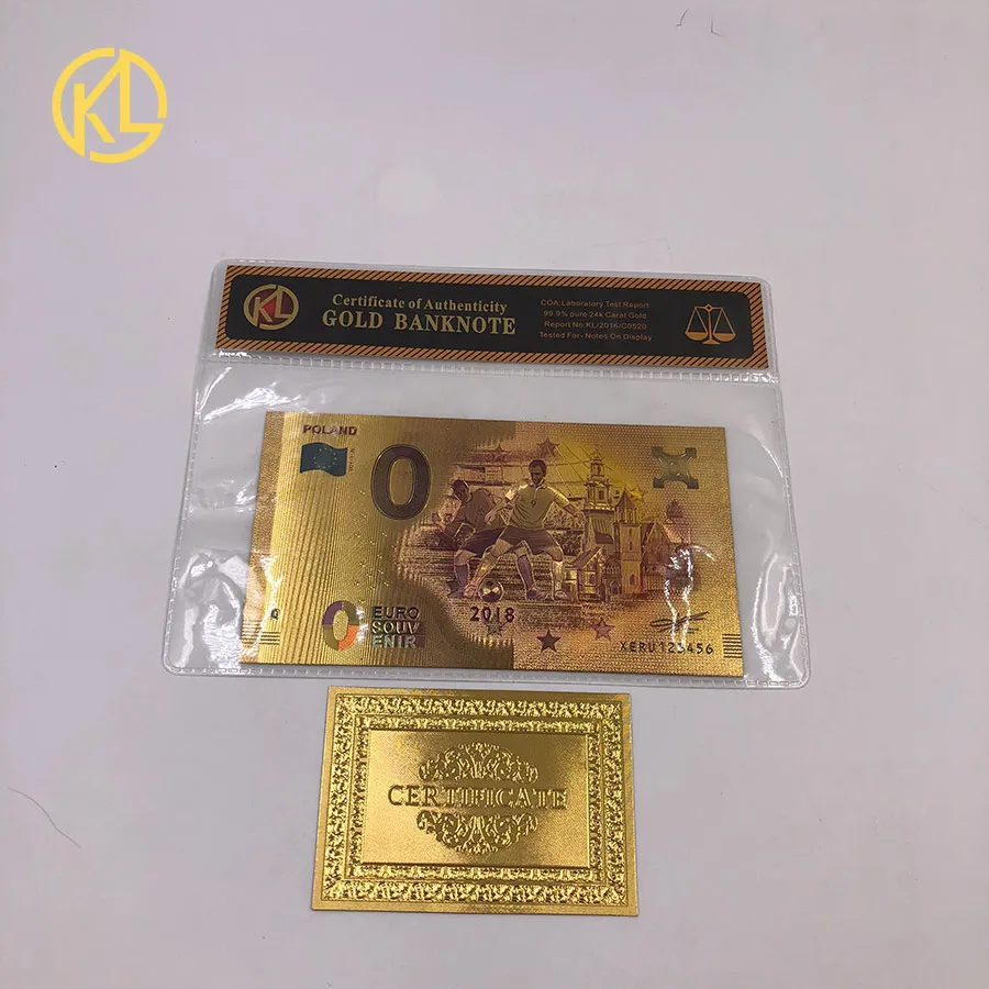 Оранжевый 1 шт. unised 1994 Edition Poland Currency designed цветной 24 K позолоченный банкнот 500 PLN для банка подарочные сувениры - Цвет: Оранжевый