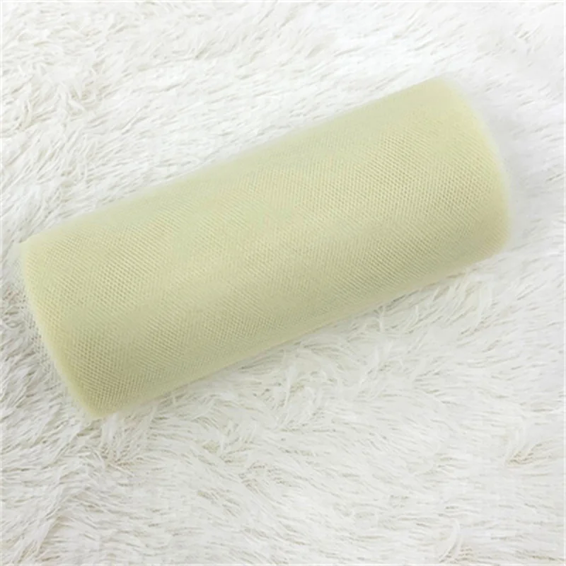 cream color 25 ярдов 15 см тюль рулон катушка белая органза рулон чистый Тюль органза DIY ткань юбка-пачка девочка душ Декор Свадебный декор - Цвет: cream color