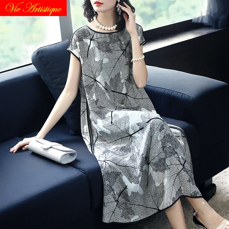 Шелковое платье с цветочным рисунком женские платья 2018 Летние повседневные