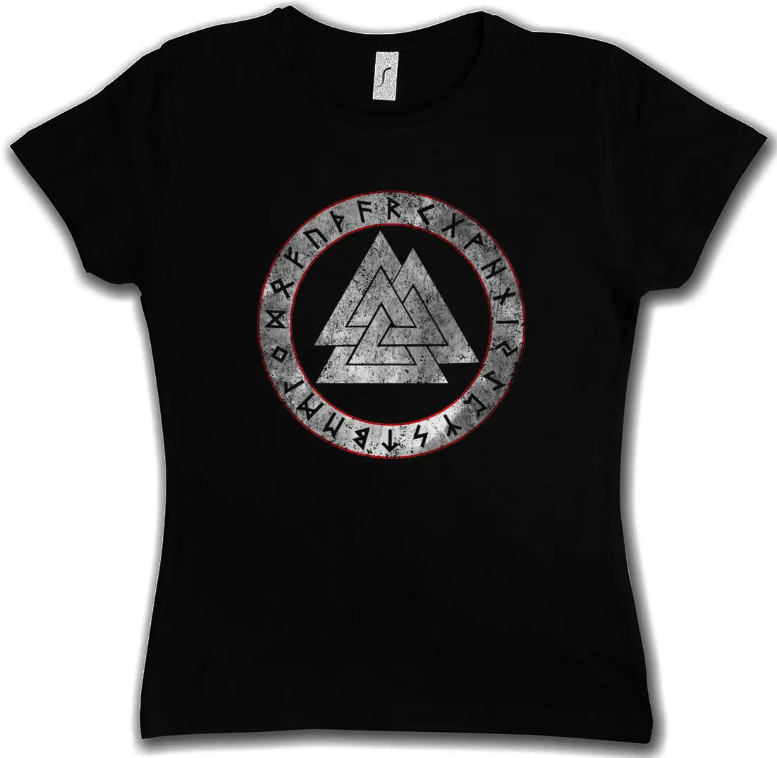 Футболка VALKNUT RUNES Paganism Newpaganism Odin Thor Loki Midgard Viking крутая Повседневная футболка для