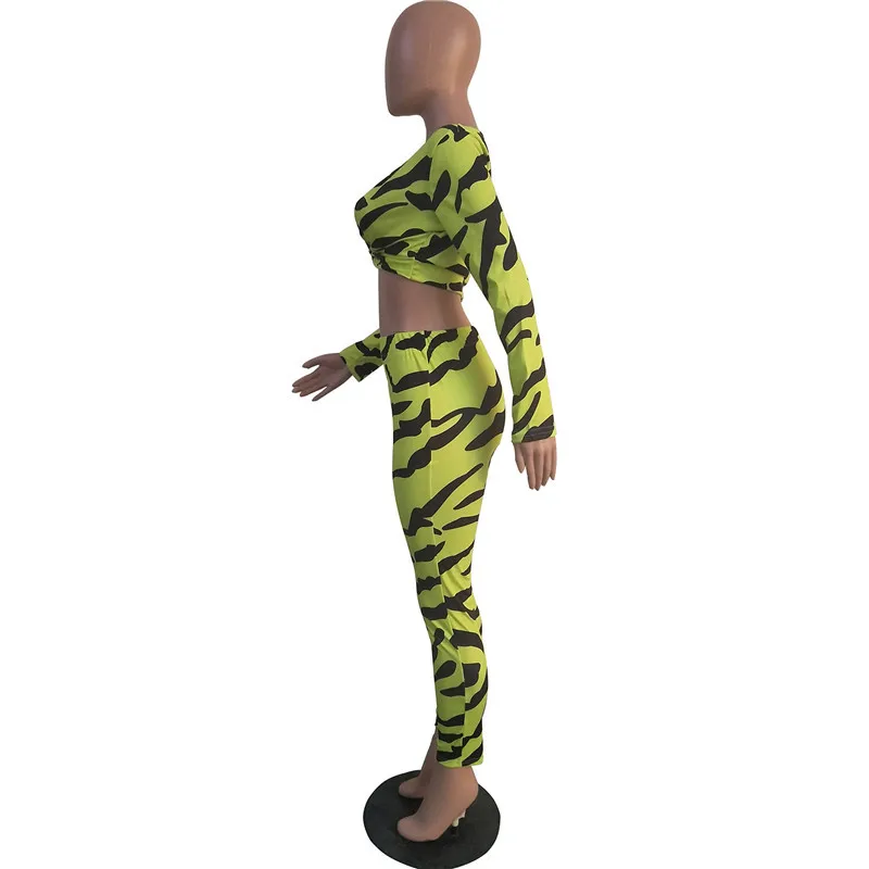 Женский костюм из 2 предметов с принтом зебры сексуальный укороченный топ