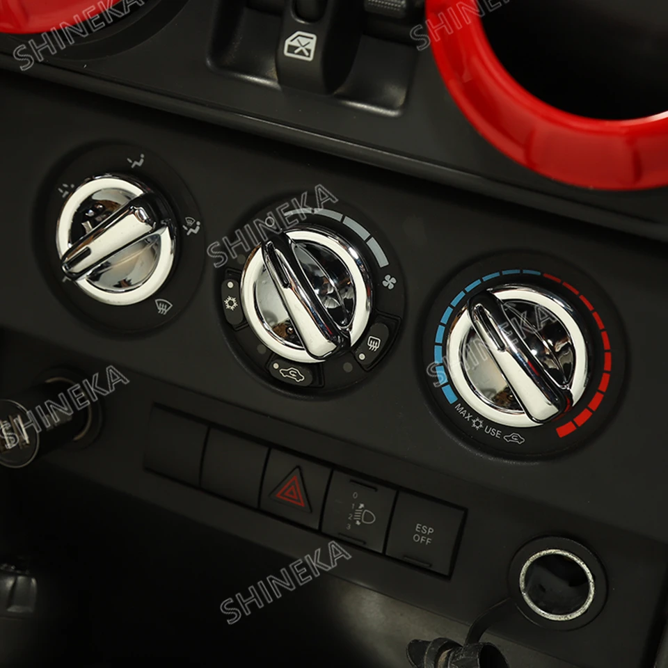 SHINEKA молдинги для интерьера Jeep Wrangler JK 2007-2010 ABS Автомобильная декоративная рамка для Центральной приборной панели Кнопка фиксатора декоративные наклейки