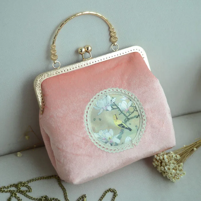 Новинка 2017 женская розовая кружевная Цветочная Магнолия в виде птицы с цепочкой